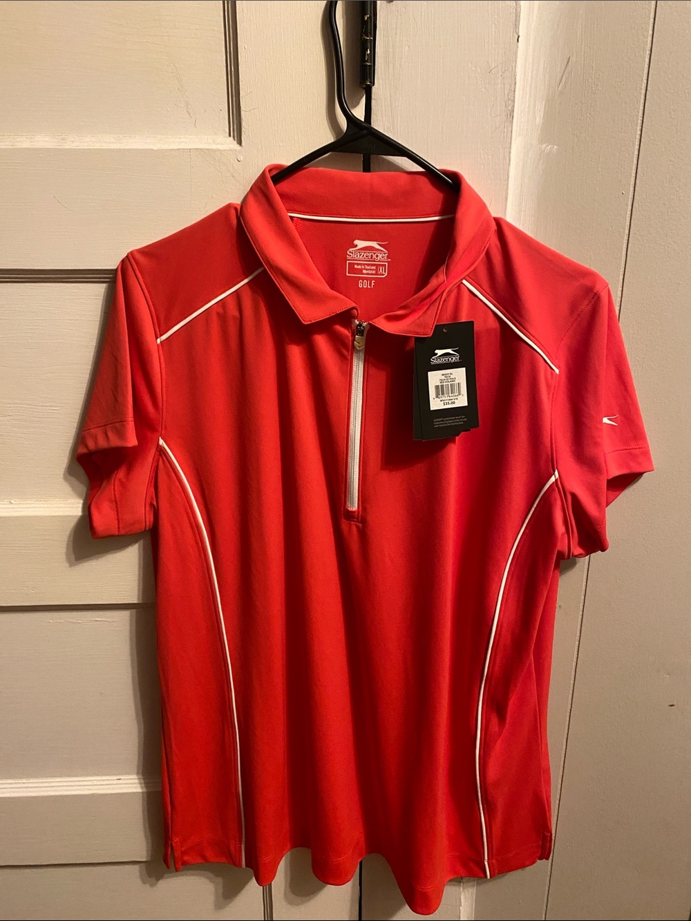 Slazenger Red Short Sleeve Polo with White Piping